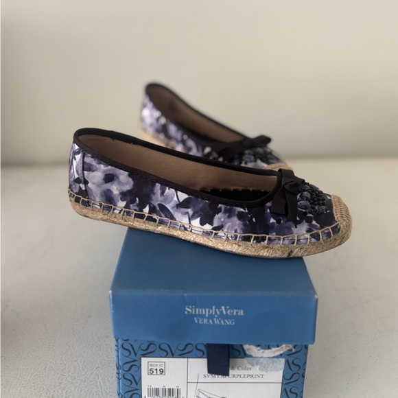 Simply Vera Vera Wang Purple and Black Espadrille Flats - Picture 1 of 2